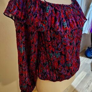 Ramy Brook off the shoulder color print top